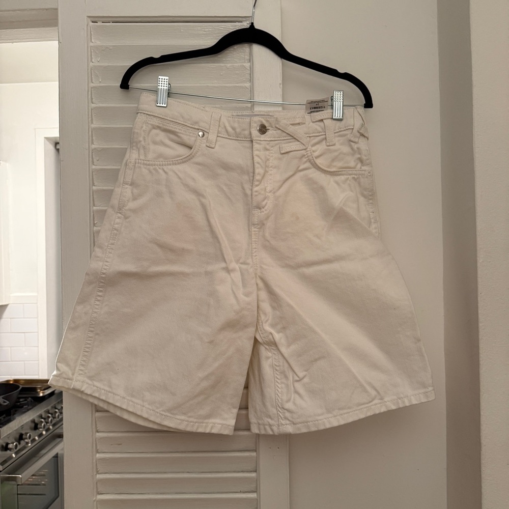 Staud Wrangler Long Denim Shorts